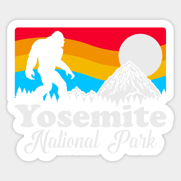 Yosemite National Park Bigfoot, Funny Sasquatch Yeti Yowi Cryptid Science Fiction Sticker by ThatVibe